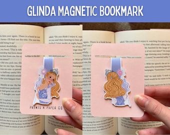 Glinda Magnetic Bookmark: Wicked For Good, Double-Sided, Blue Dress
