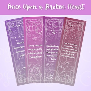 Once Upon a Broken Heart | The Ballad of Never After | A Curse For True Love | Stephanie Garber | Digital Download Bookmarks | Set of 4