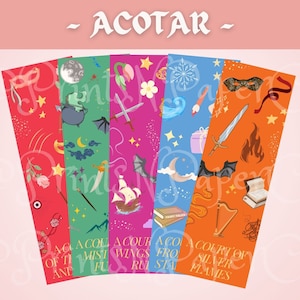 ACOTAR Inspired Bookmark Set Digital Download | Sarah J Maas | Set of 5