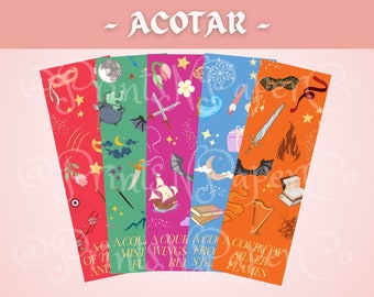 ACOTAR Inspired Bookmark Set Digital Download | Sarah J Maas | Set of 5