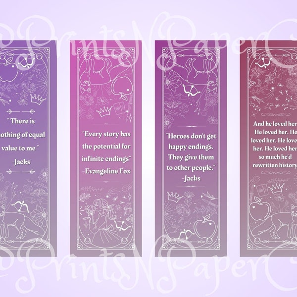 Once Upon a Broken Heart | The Ballad of Never After | A Curse For True Love | Stephanie Garber | Digital Download Bookmarks | Set of 4