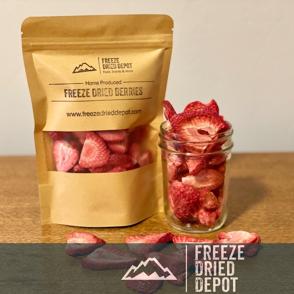 Freeze Dried Strawberries, Freeze Dried Fruit, handcut and locally sourced produce