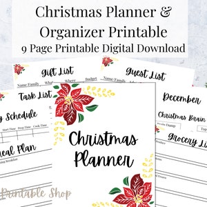 Printable Christmas Planner, Printable Holiday Planner, Printable Holiday Binder, Christmas Planner, Christmas Organizer, Instant Download