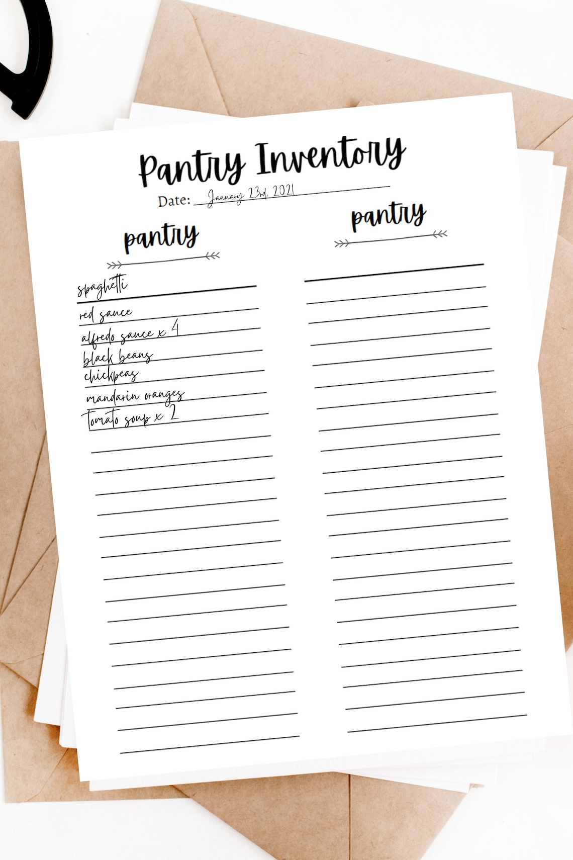 Pantry Inventory Printable, Pantry Inventory Template Etsy