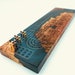 Handcrafted cribbage board in BURL+midnight blue epoxy resin | includes metal pegs - Engraving available! 