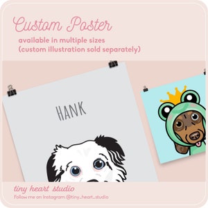 Custom Poster featuring your pet’s illustration (sold separately), unique gift for pet owners