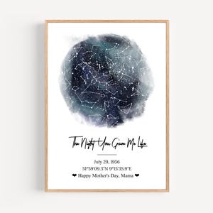 Poster étoile personnalisé cadeau pour maman seule - poster encadré prêt à accrocher ou téléchargement numérique pour un anniversaire ou la fête des mères pour remercier et honorer maman