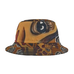 Chapéu de balde com estampa floral vibrante e girafa, chapéu de sol estilo boho, chapéu de verão unissex, perfeito para viagens à praia, festivais e uso diário