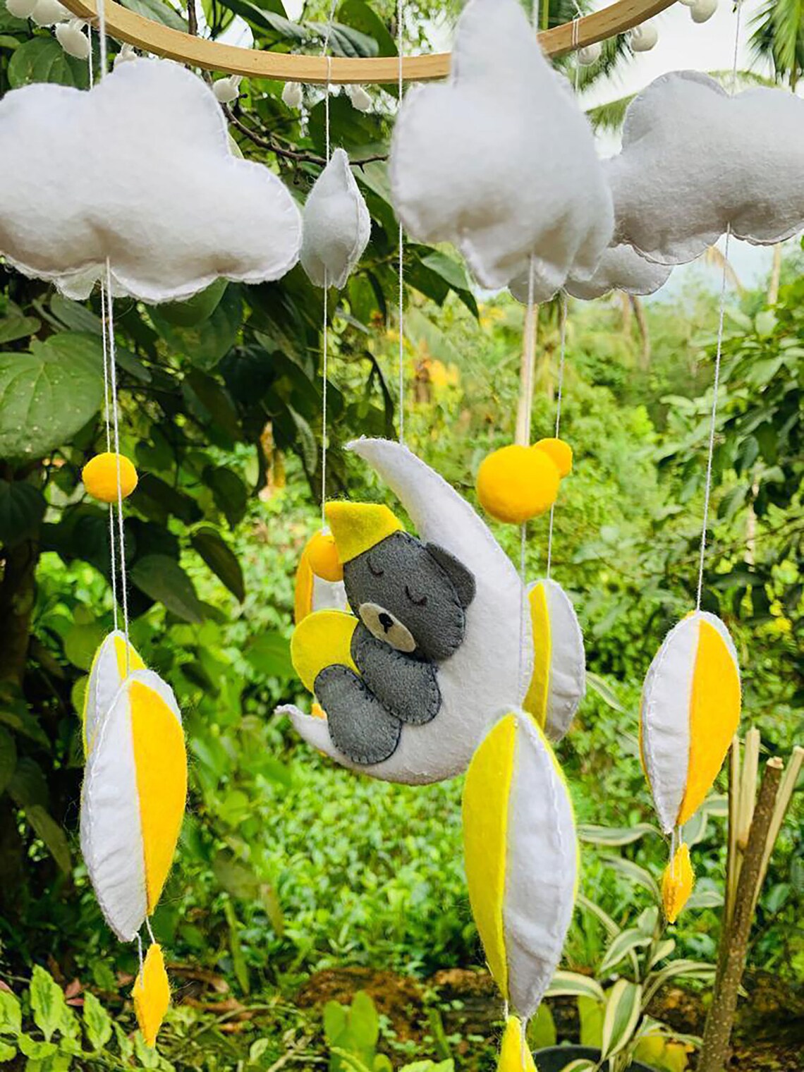 Felt Cot Mobile Baby Mobile Hot Air Balloon Mobile Baby Etsy