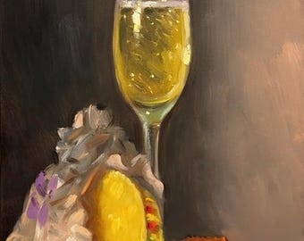 Taco Bell & Champagne 11x14 - NOAH VERRIER Original still life oil painting, Signed fine art print