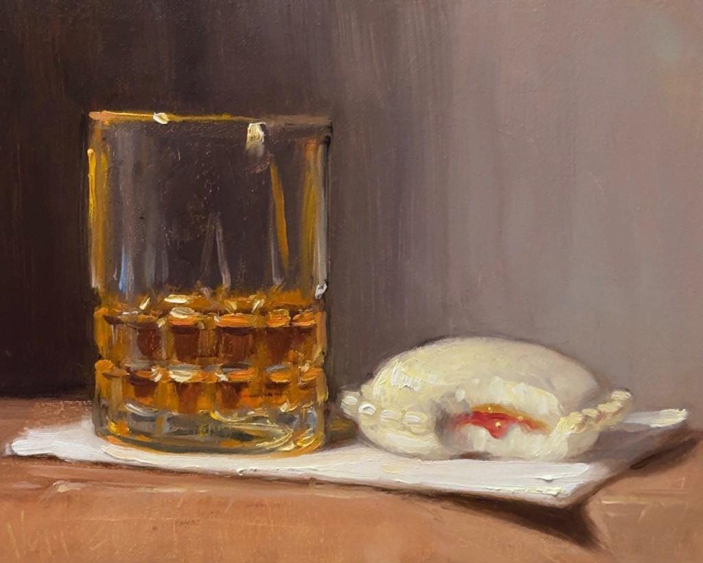 Whiskey & Uncrustable - NOAH VERRIER Original Still Life Oil