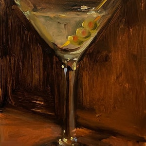 Dirty Martini (16x20) - NOAH VERRIER Original still life oil painting, Signed fine art print
