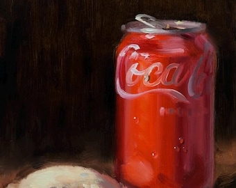 Coke and Uncrustable - NOAH VERRIER Original still life oil painting, Signed fine art print