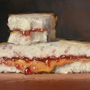 PBJ Half eaten- NOAH VERRIER Original still life oil painting, Signed fine art print