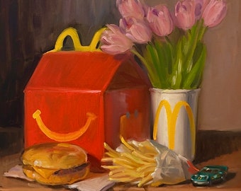 Happy Meal - NOAH VERRIER Original still life oil painting, Signed fine art print