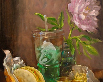 Taco Bell (24x18 Canvas Print)- NOAH VERRIER Original still life oil painting, Signed fine art print
