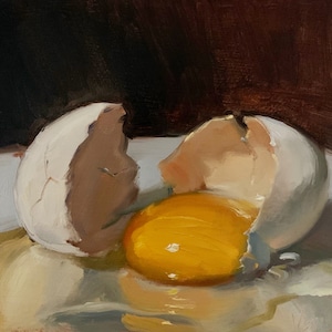 Broken Egg- NOAH VERRIER Original still life oil painting, Signed fine art print