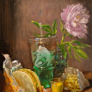 Taco Bell 18 x 24 - NOAH VERRIER Nature morte à l'huile originale, Impression d'art signée