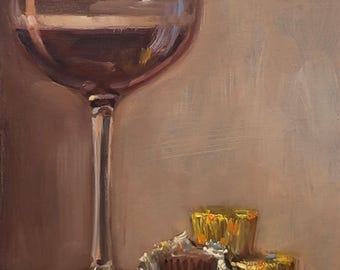 Espresso Martini & Choc Peanut butter candies (Hand Embellished)  - NOAH VERRIER Original still life oil painting, Signed fine art print