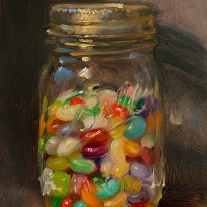 Jelly Beans (Artist&#39;s Touch Canvas) - NOAH VERRIER Original still life oil painting, Signed fine art print