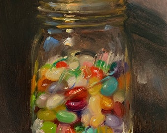 Jelly Beans - NOAH VERRIER Original still life oil painting, Signed fine art print