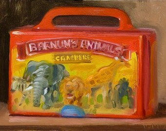 Animal Crackers (Canvas Print) - NOAH VERRIER Original still life oil painting, Signed fine art print