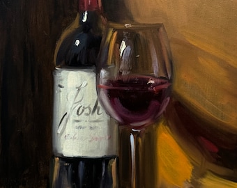 Josh Wine 16x20 - NOAH VERRIER Original still life oil painting, Signed fine art print