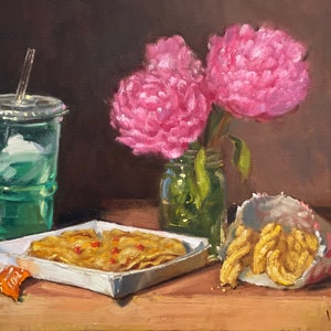 Taco Bell Mexican Pizza - NOAH VERRIER Original still life oil painting, Signed fine art print