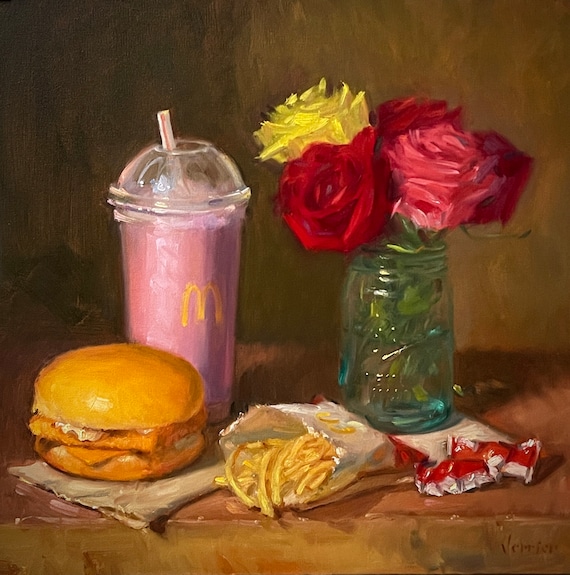 Mcdonald\'s Filet-o-fish NOAH VERRIER Original Still Life Oil Painting,  Signed Fine Art Print - Etsy