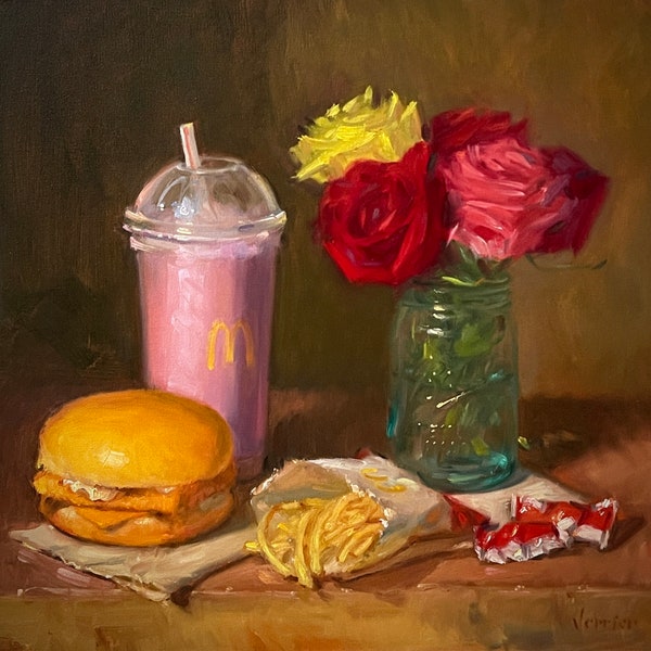 McDonald's Filet-O-Fish (Canvas Print) - NOAH VERRIER Original still life oil painting, Signed fine art print