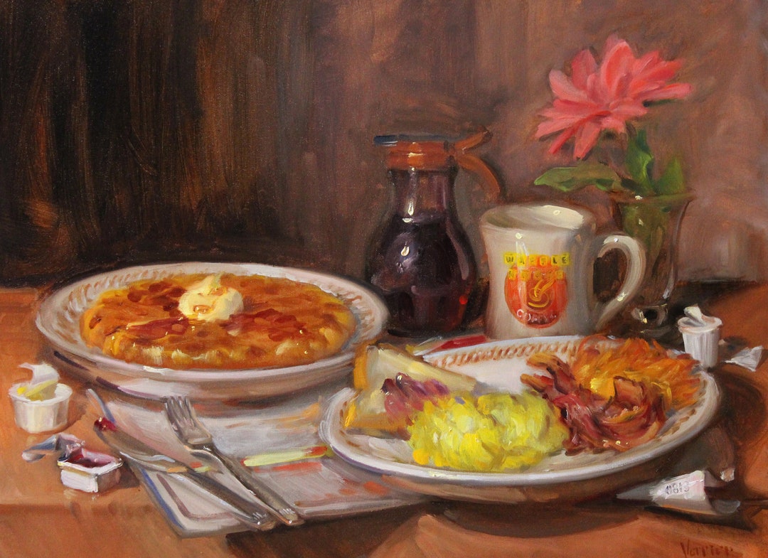 Waffle House - NOAH VERRIER Original Still Life Oil Painting, Signed Fine Art Print - Etsy