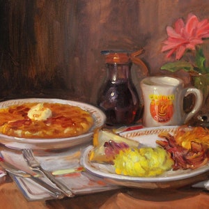 Waffle House - NOAH VERRIER Original still life oil painting, Signed fine art print