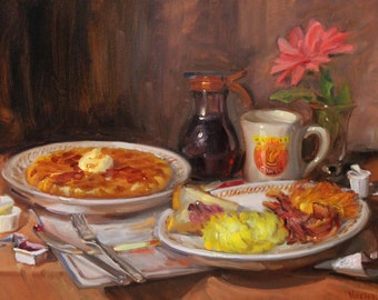 Waffle House - NOAH VERRIER Original still life oil painting, Signed fine art print