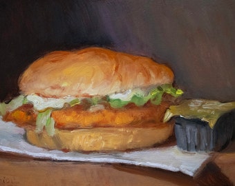 Mcchicken - NOAH VERRIER Original Still Life Oil Painting, Signed