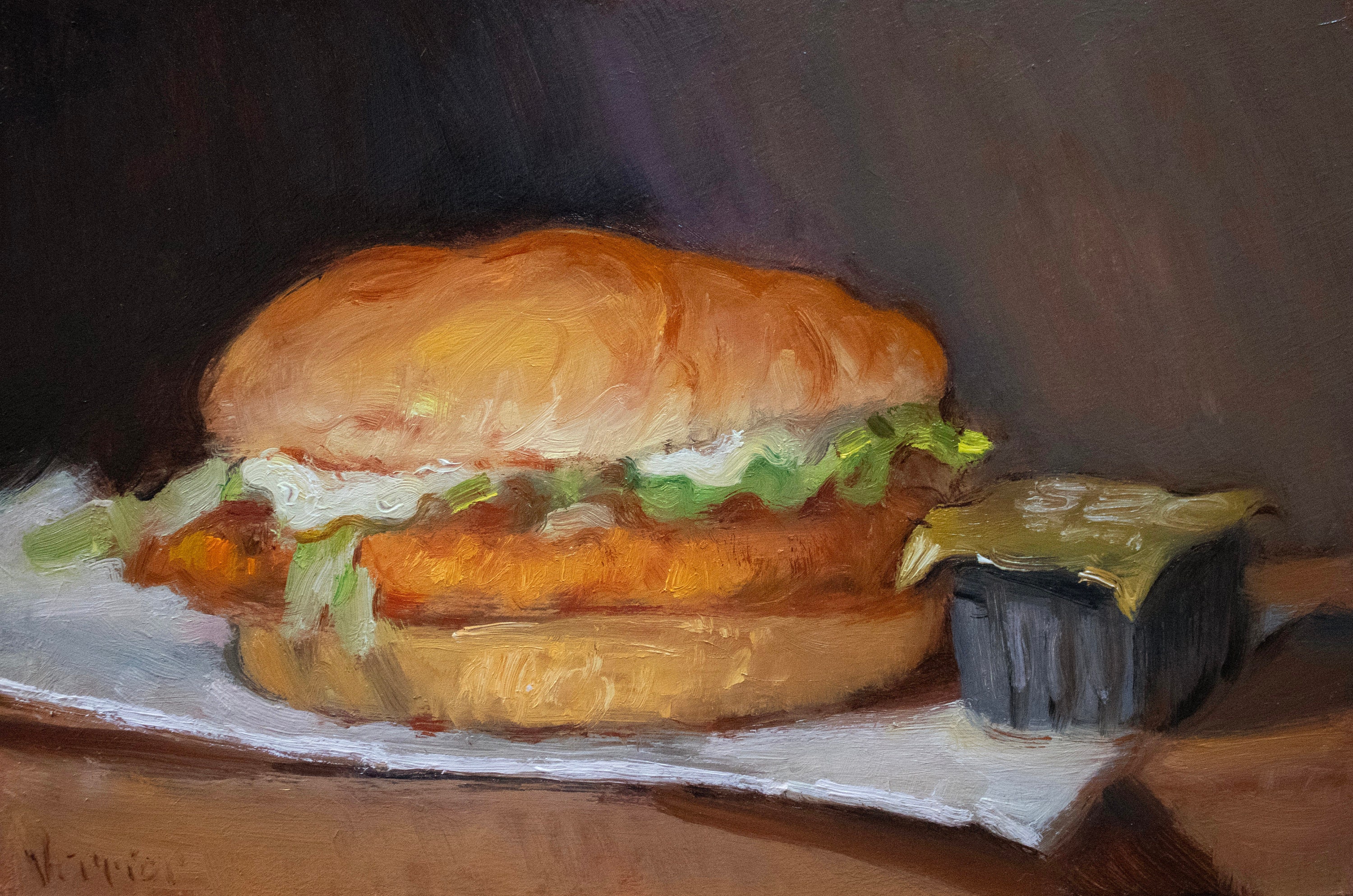 E'douard es Mac-avoy 【マリアンヌ】肉筆油彩画 Mcchicken - NOAH VERRIER Original Still Life Oil Painting, Signed