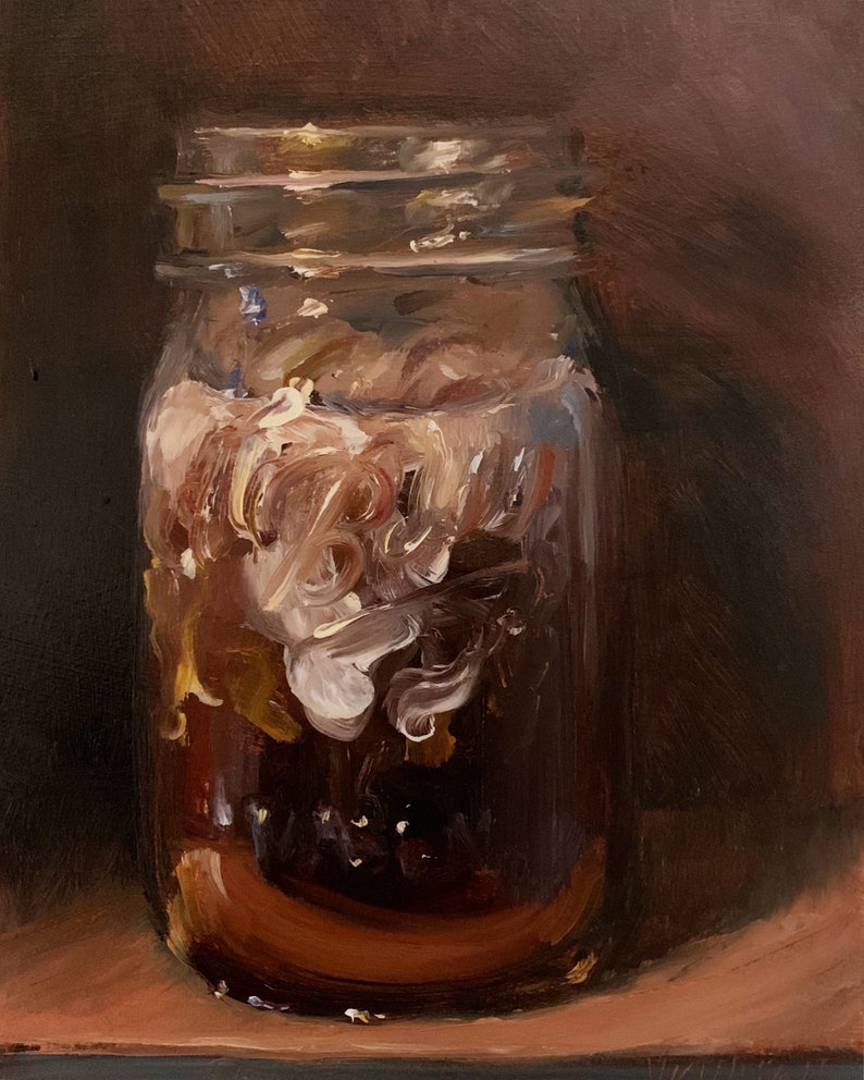 Iced Coffee 16x20 NOAH VERRIER Original still life oil painting, Signed fine art print image 1