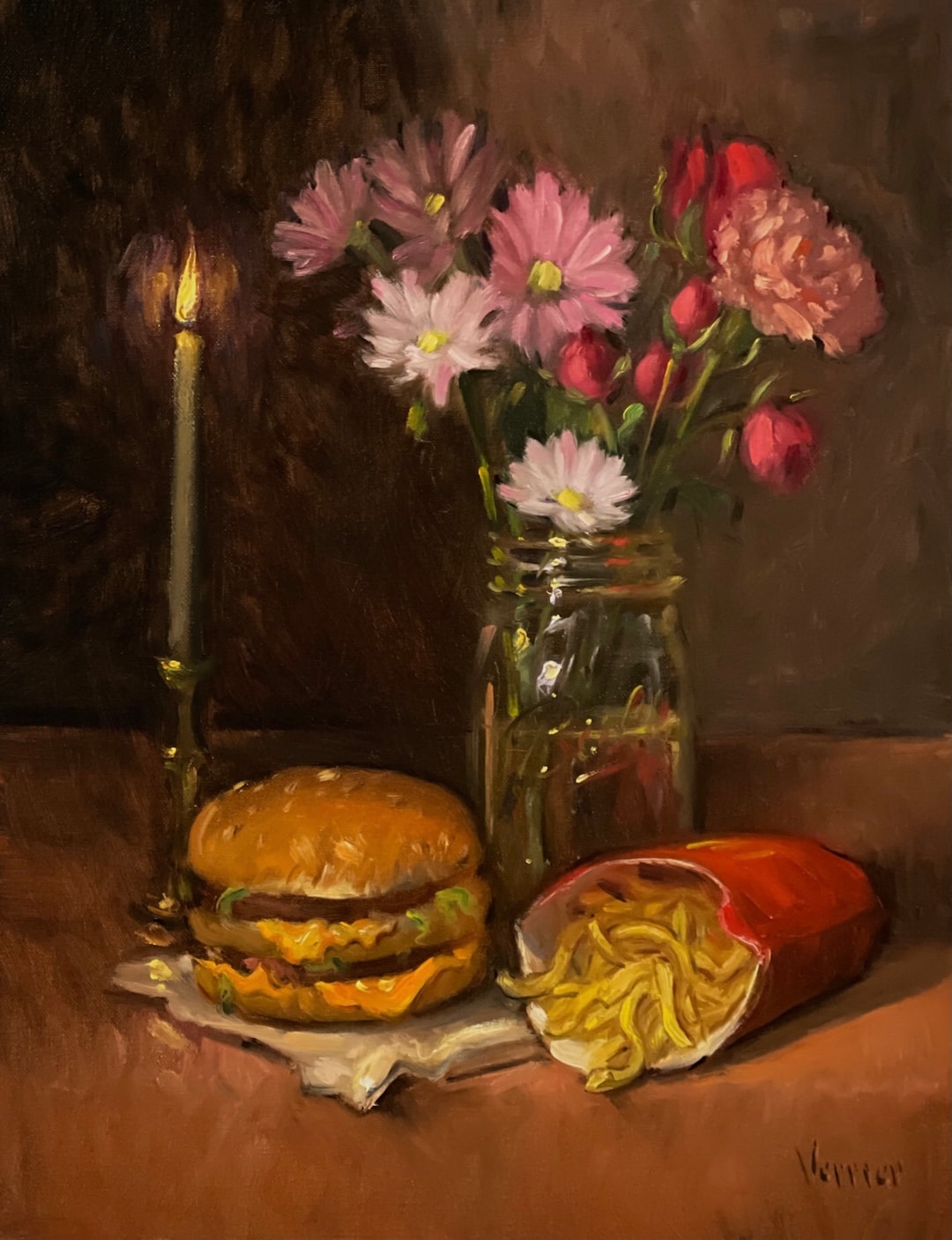 Mcdonald's Big Mac & Candle 18x24 - NOAH VERRIER Original Still