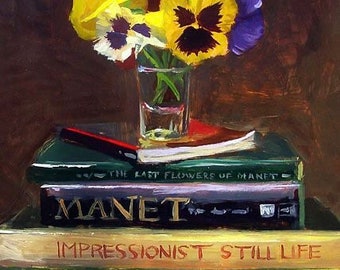 Pansies - NOAH VERRIER Original still life oil painting, Signed art print