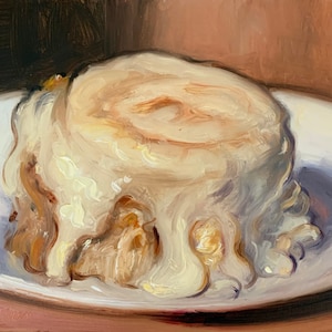 Cinnamon Roll - NOAH VERRIER Original still life oil painting, Signed fine art print