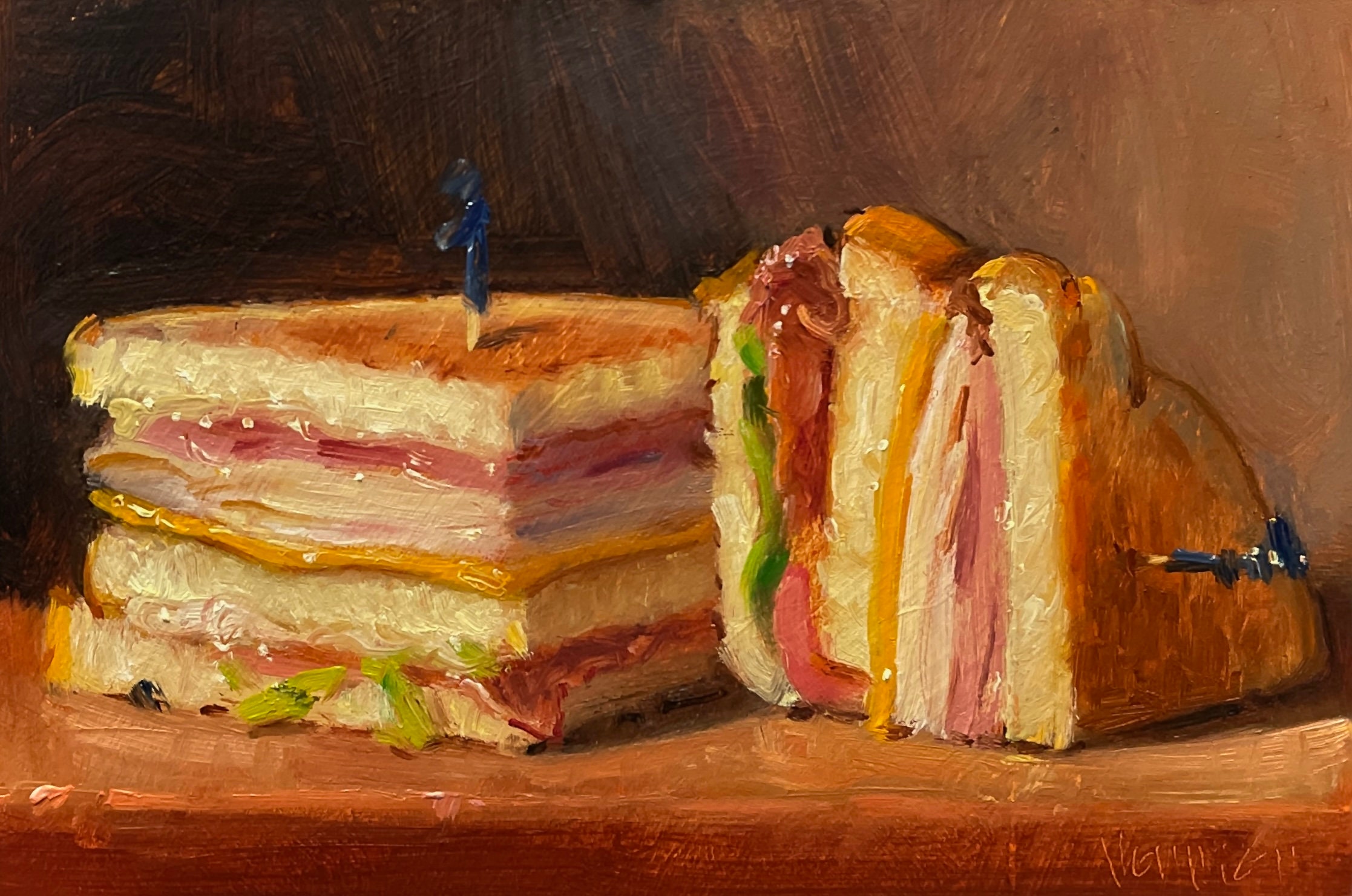 Club Sandwich - NOAH VERRIER Original Still Life Oil Painting