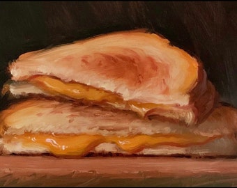 Grilled Cheese - NOAH VERRIER Original still life oil painting, Signed fine art print