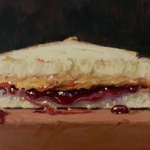 PBJ Half (Canvas Print)- NOAH VERRIER Original still life oil painting, Signed fine art print