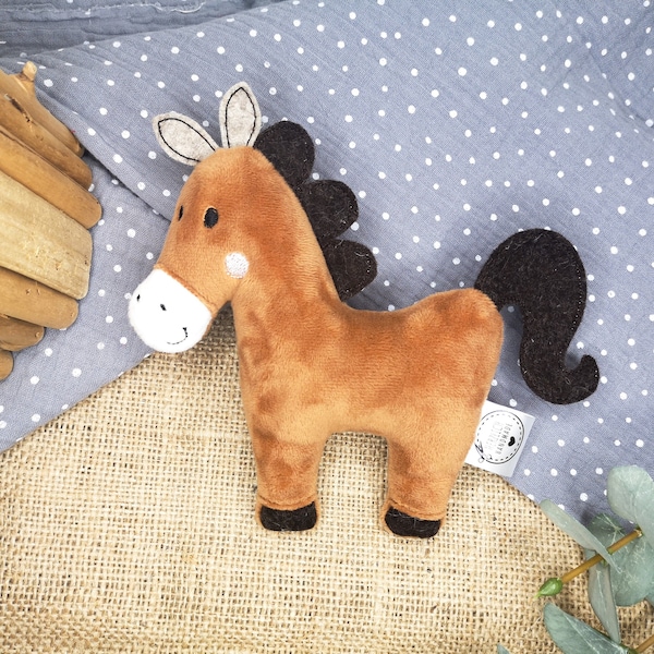 Kuscheltier Pferd, Stofftier Pony für Kinder, Spielzeug Pferd, Geschenk für Kind und Baby, Spielzeug Babys und Kinder