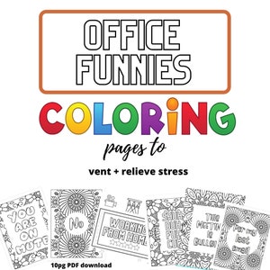 Office Funnies Coloring Book (PDF Digital Download)
