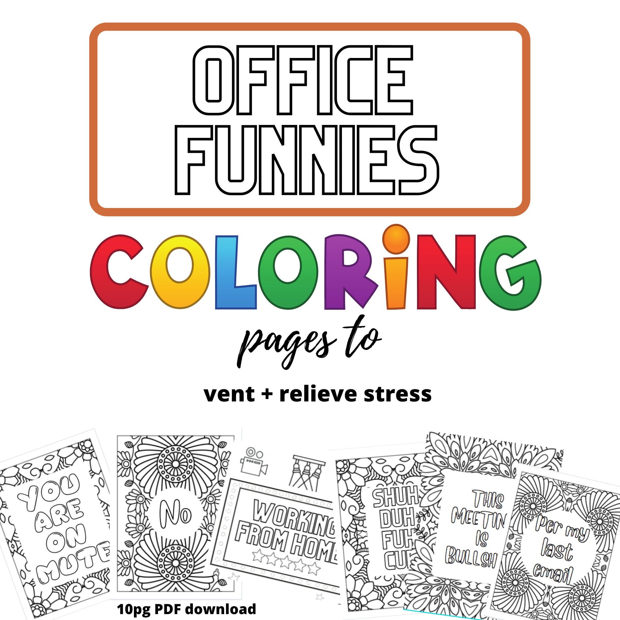 Office Funnies Coloring Book (PDF Digital Download) - Etsy