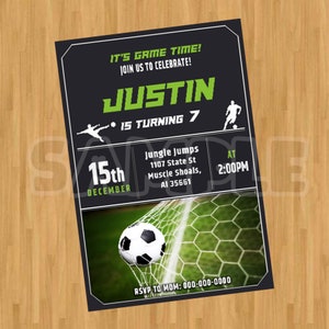Soccer Digital Invitation, Soccer Birthday party, Soccer Template, printable, Digital File, soccer invitation, soccer invitaton, football