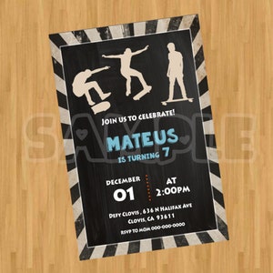 Invitación digital de skate invitación de cumpleaños, invitación de fiesta de skate scooter, invitación DIGITAL de skate scootering Sk8er