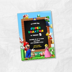 Super Mario Birthday Invitation, Digital Card Printable Invitation, Mario invitation, Super Mario Bros Digital Invitation, PRINTABLE, Template