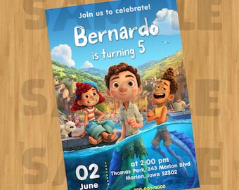 Luca Digital Invitation, Luca Birthday Party, Luca Birthday Invitation, Luca , PRINTABLE, card, template, Luca invite