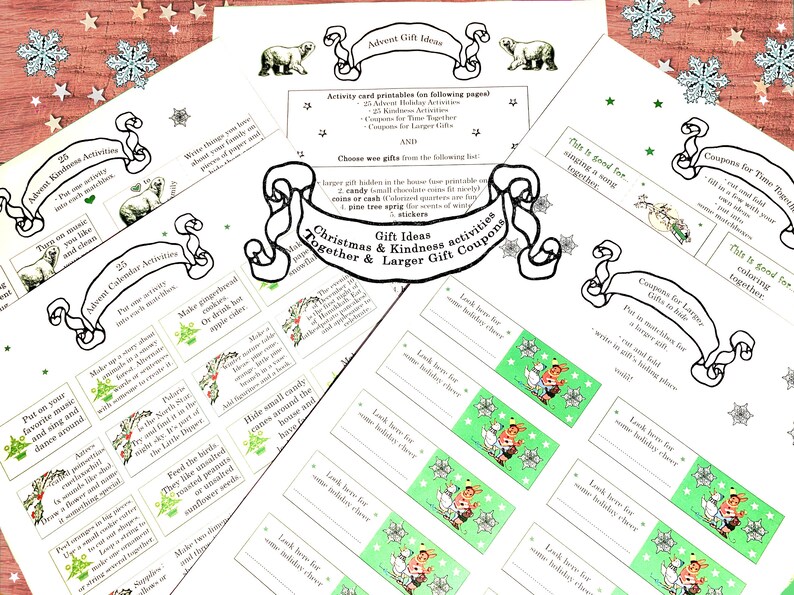 Advent Calendar Printable for Kids Includes Daily Winter/ Xmas Activity